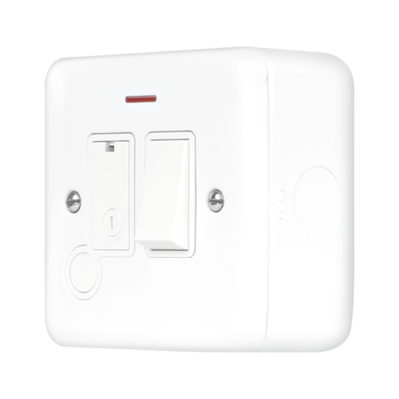 Click Metal Clad Pro Polar White 13A Double Pole Switched Fused Connection Unit With LED & Optional Flex Outlet MCP052PW