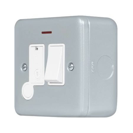 Click Metal Clad Pro Grey 13A Double Pole Switched Fused Connection Unit With LED & Optional Flex Outlet MCP052