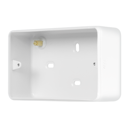 Click Metal Clad Pro Polar White 2 Gang 40mm Deep Mounting Box (No Knockouts) MCP084BPW