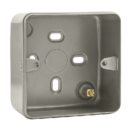 Click Metal Clad Pro Grey 1 Gang 50mm Deep Mounting Box MCP087