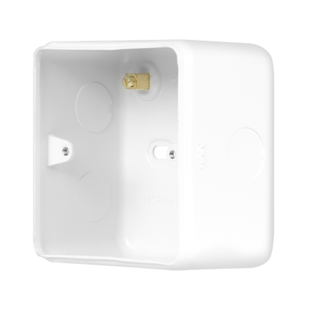 Click Metal Clad Pro Polar White 1 Gang 50mm Deep Mounting Box MCP087PW