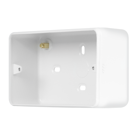 Click Metal Clad Pro Polar White 2 Gang 50mm Deep Mounting Box (No Knockouts) MCP088BPW