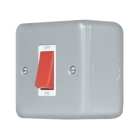 Click Metal Clad Pro Grey 50A 1 Gang Double Pole Plate Switch MCP200