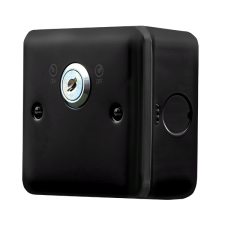 Click Metal Clad Pro Matt Black 20A Double Pole 1 Gang Plate Key Lockable Switch MCP660BK