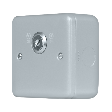 Click Metal Clad Pro Grey 20A Double Pole 1 Gang Plate Key Lockable Switch MCP660