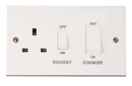 Click Polar 45A Cooker Switch with 13A Sw Socket Outlet PRW504