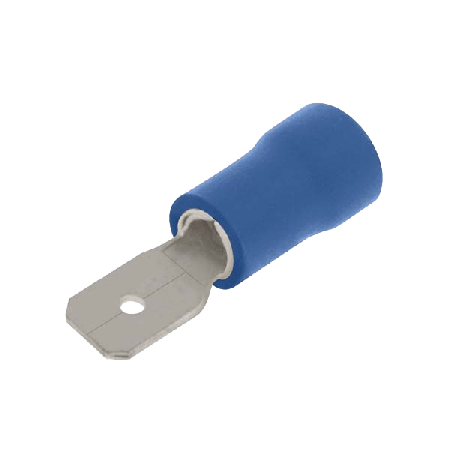 Unicrimp Q-Crimp Blue Male Push-on Terminals 4.8mm x 0.8mm (PK100)