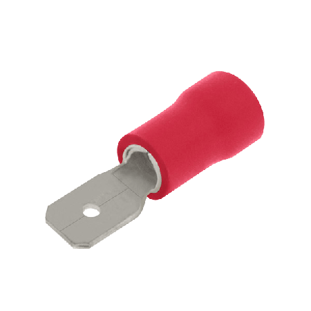 Unicrimp Q-Crimp Red Male Push-on Terminals 6.3mm x 0.8mm (PK100)