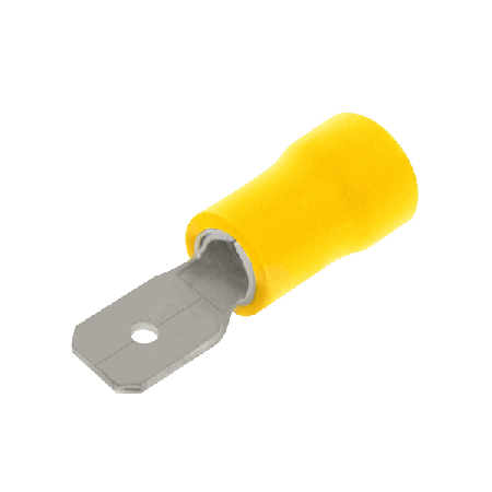 Unicrimp Q-Crimp Yellow Male Push-on Terminals 6.3mm x 0.8mm (PK100)