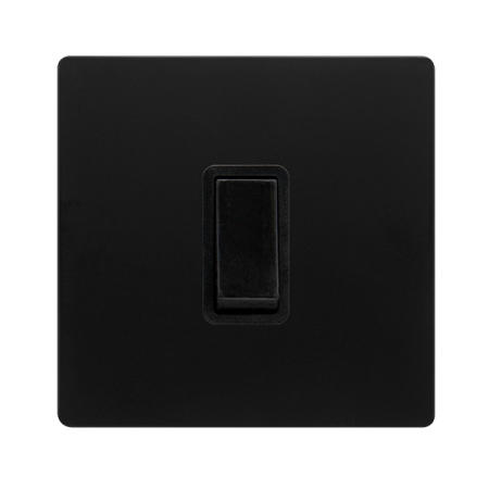 Click Definity Screwless 10AX Ingot 1 Gang 2 Way Switch - Matt Black | SFBK011BK