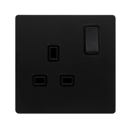 Click Definity Screwless 13A Ingot 1 Gang DP Switched Socket | SFBK035BK
