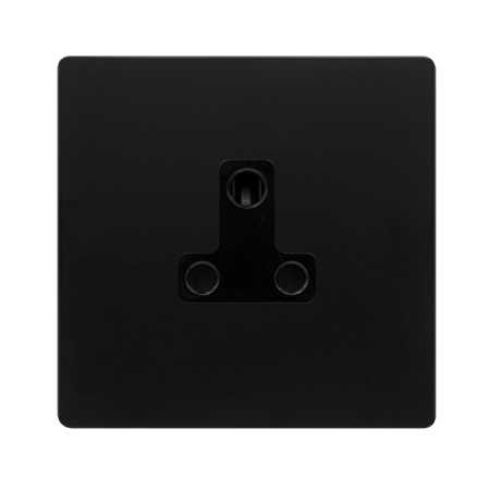 Click Definity Screwless 5A Round Pin Socket Matt Black | SFBK038BK