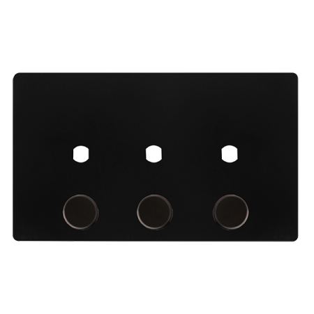 Click Definity Screwless 3 Gang Unfurnished Dimmer Plate & Knobs | SFBK143PL