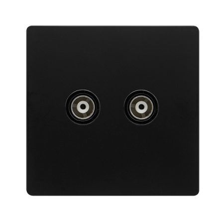 Click Definity Screwless Twin Isolated Coaxial Outlet | SFBK159BK