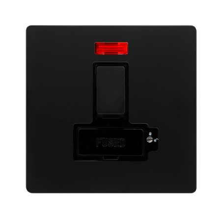 Click Definity Screwless 13A Lockable Switched Fused Connection Unit With Neon | SFBK852BK