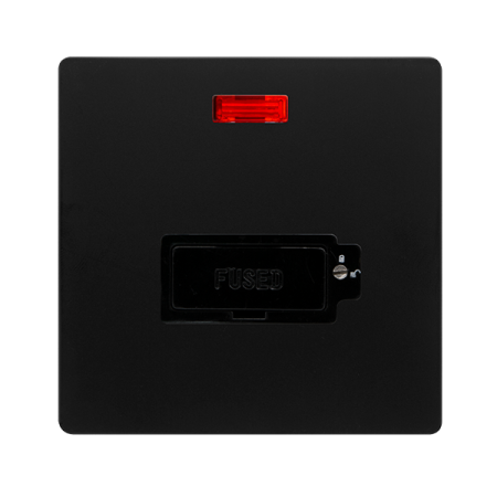 Click Definity Screwless 13a Lockable Fused Connection Unit With Neon | SFBK853BK