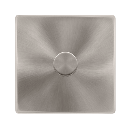 Click Definity Screwless 1 Gang 2 Way 100w Dimmer Switch Brushed Steel | SFBS161