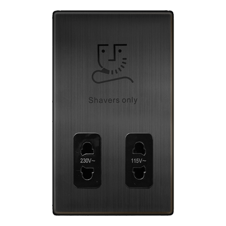 Click Definity Complete Matt Bronze 115/230v Dual Voltage Shaver Socket