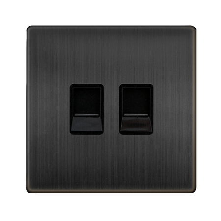 Click Definity Complete Matt Bronze Twin Telephone Master Outlet