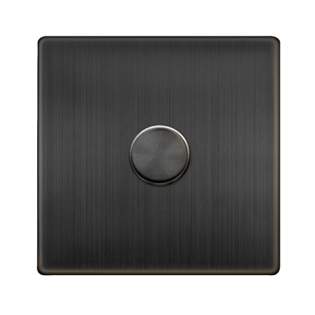 Click Definity Complete Matt Bronze Screwless 1 Gang 2 Way 100W LED Dimmer Switch SFBZ161