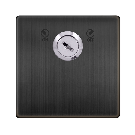 Click Definity Complete Matt Bronze Screwless 20A Double Pole 1 Gang Plate Key Lockable Switch SFBZ660