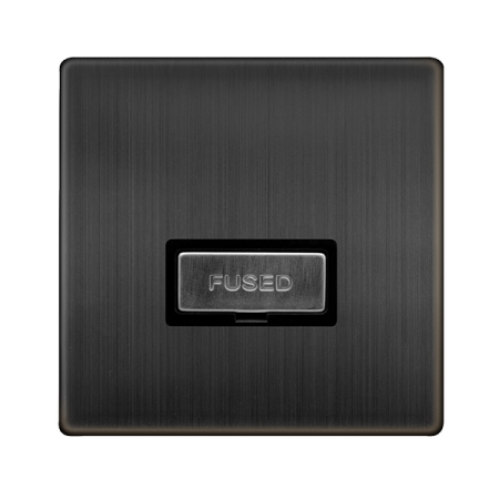 Click Definity Complete Matt Bronze with Black Insert Screwless 13A Unswitched Fused Connection Unit SFBZ750BK