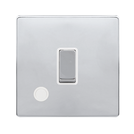 20a Ingot Double Pole Switch With Flex Outlet - Polished Chrome Cover Plate - Polar White Insert