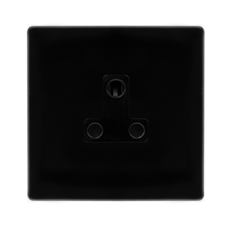 Click Definity Screwless Metal Black 5A Round Pin Socket | SFMB038BK