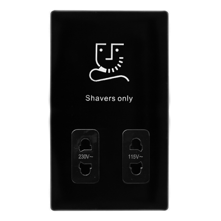 Click Definity Screwless Metal Black 115/230v Dual Voltage Shaver Socket | SFMB100BK