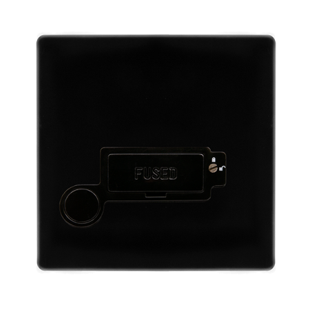 Click Definity Screwless Metal Black 13a Lockable Spur & Flex Outlet | SFMB250BK