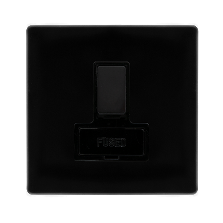 Click Definity Screwless Metal Black 13A Switched Fused Spur | SFMB651BK