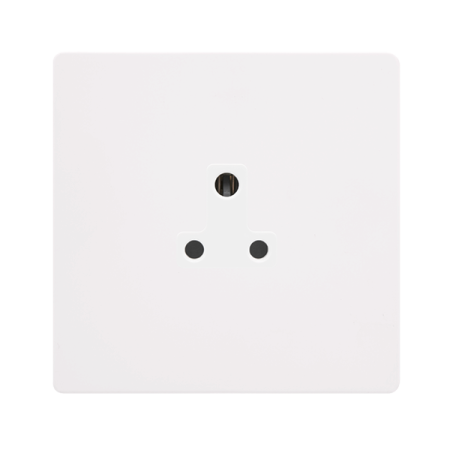 Click Definity SFMW039PW Metal White Screwless 1 Gang 2A Round Pin Single Socket