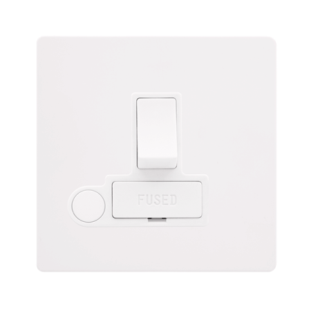 Click Definity SFMW051PW Metal White Screwless 13A Switched Spur & Flex Outlet