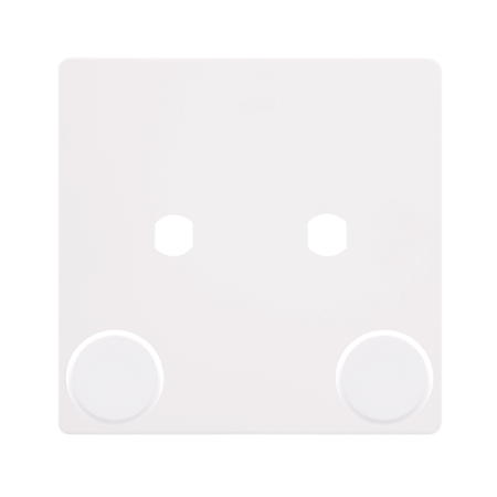 Click Definity SFMW142PL Metal White Screwless 2 Gang Empty Dimmer Plate with Knob