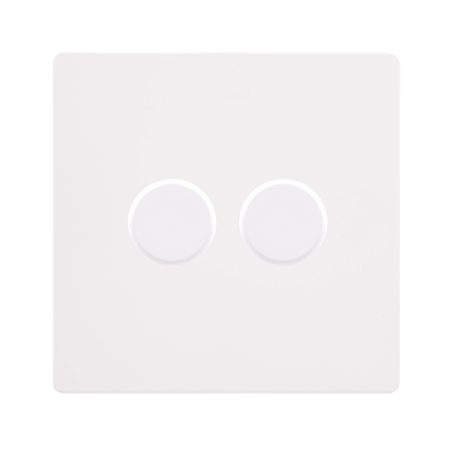 Click Definity SFMW162 Metal White Screwless 2 Gang 2 Way 100W LED Dimmer Switch
