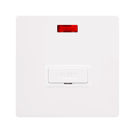 Click Definity SFMW653PW Metal White Screwless 13A Unswitched Fused Connection Unit & Neon