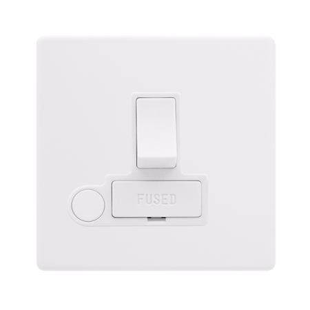 Click Definity Screwless 13A Switched Fused Connection Unit With Optional Flex Outlet | SFPW051PW