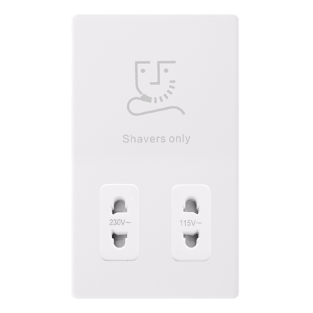 Click Definity Screwless 115/230V Dual Voltage Shaver Socket - Polar White | SFPW100PW