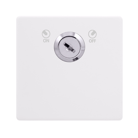 Click Definity Screwless 20A DP Key Lockable Switch - Polar White | SFPW660