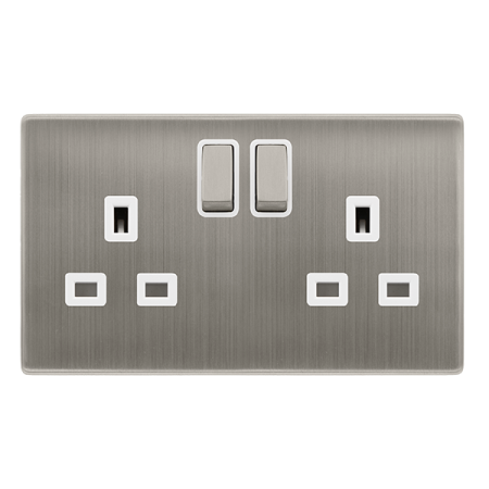 Click Definity Screwless 13A Ingot 2 Gang DP Switched Socket | SFSS536PW