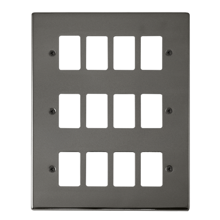 Click Deco Black Nickel 12?gang Grid Pro Front Plate?vpbn20512