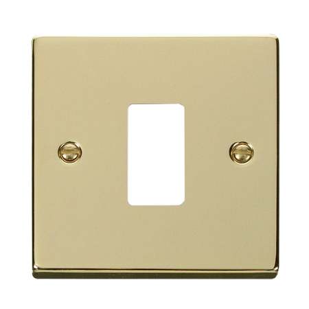 Click Deco Polished Brass 1?gang Grid Pro Front Plate?vpbr20401