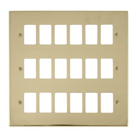 Click Deco Polished Brass 18 Gang Grid Pro Front Plate?vpbr20518