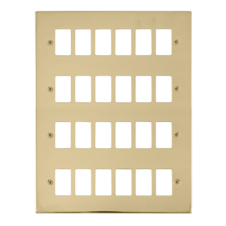 Click Deco Polished Brass 24?gang Grid Pro Front Plate?vpbr20524