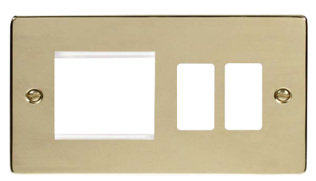 Click Deco Polished Brass New Media - Grid Pro Combi Plate Vpbr31102