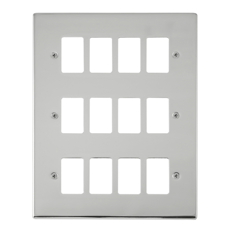 Click Deco Polished Chrome 12?gang Grid Pro Front Plate?vpch20512
