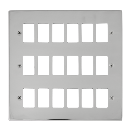 Click Deco Polished Chrome 18?gang Grid Pro Front Plate?vpch20518