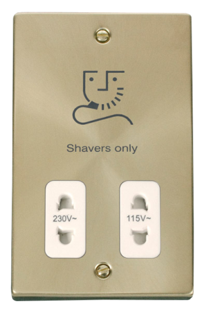 Click Deco Satin Brass Dual Voltage Shaver Socket Vpsb100wh