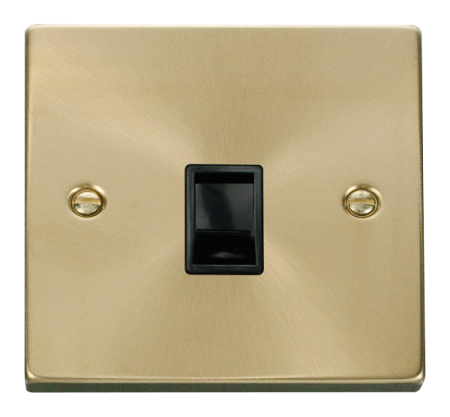 Click Deco Satin Brass Single Rj11 Socket Ireland/usa?vpsb115bk