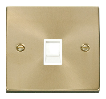 Click Deco Satin Brass Single Rj11 Socket Ireland/usa?vpsb115wh